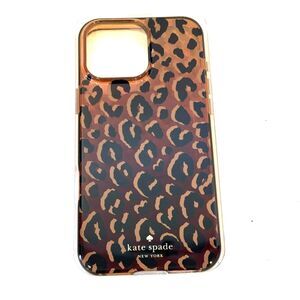 Kate Spade iPhone Case Brown Leopard Hardshell NEW in Box iPhone 16 Pro Max